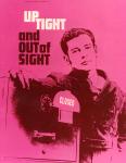 cx-6381-020  A pink background with a picture of a man standing next to a closed safe.  The caption reads, "Up tight and out of sight."


