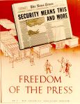 cx-7496-018.jpg-A huge newspaper that reads, "Security means this and more." "Freedom of the press."

