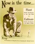 cx-7496-021.jpg-A man is planting seeds.  A the caption above the picture says, "Now this time."  Next to the picture it says, "Plant security consciousness in your own mind." Then an arrow points downward and it says, "Cultivate security consciousness in the minds of others."  Underneath the picture it says, "Reap the satisfaction of doing your part in protection our National Security."

