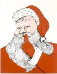 cx-0000-15.jpg - Santa Claus dressed in red suit, putting his left index finger to his mouth, implying to keep quiet.

