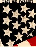 cx-10426-001.jpg - Close up of an American flag, each star has a calendar month in it. Caption reads, "Lest we forget!"


