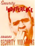 cx-6803-005.jpg-A picture of a man gesturing a yawn, the poster says, "Security Indifference causes security violations.

